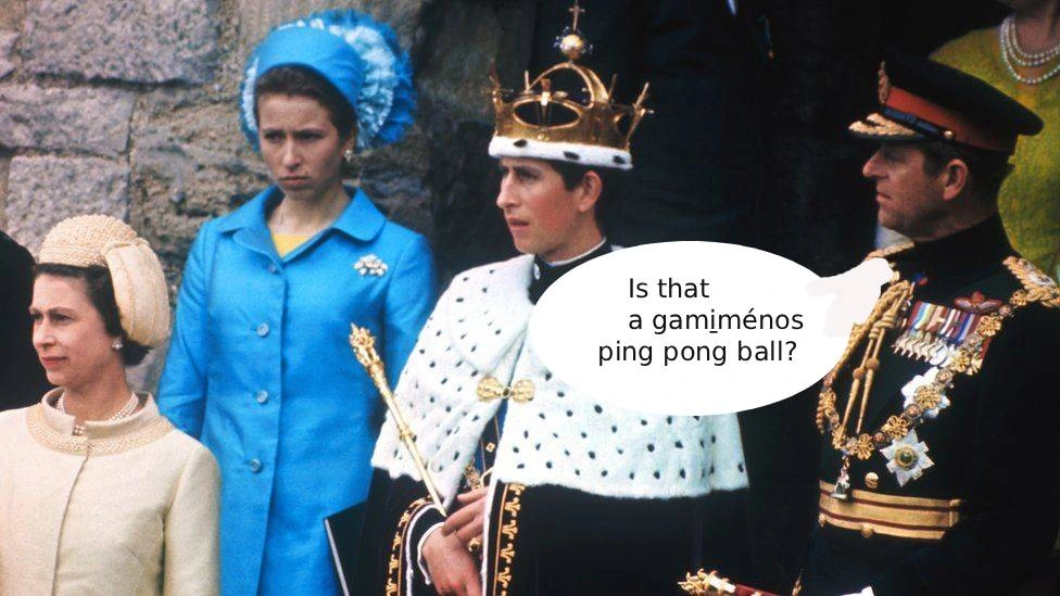 The illusion of power defined as a gilded ping pong ball.