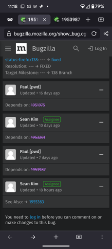 Screenshot of Firefox showing a new tab strip on a phone