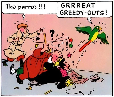 Tintin Tuesday: a panel from "The Broken Ear"