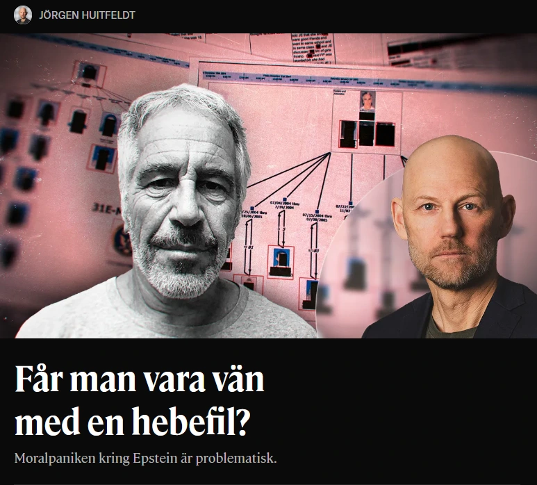 Kvartal med årets edgelordtake: "Moralpaniken kring Epstein är problematisk"