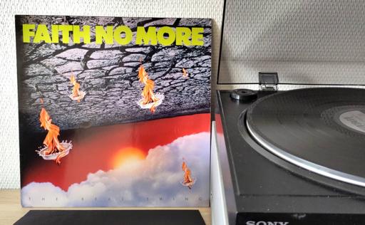 The album cover is stood next to my turntable.