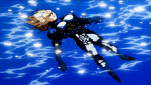 dbz vegeta floating in water during android saga gif