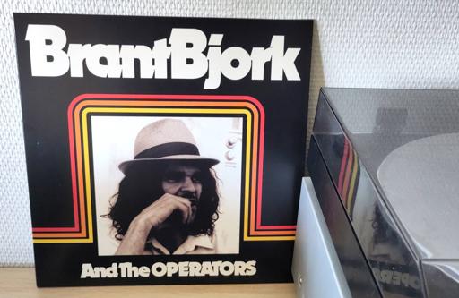 Album cover propped up next to my turntable.