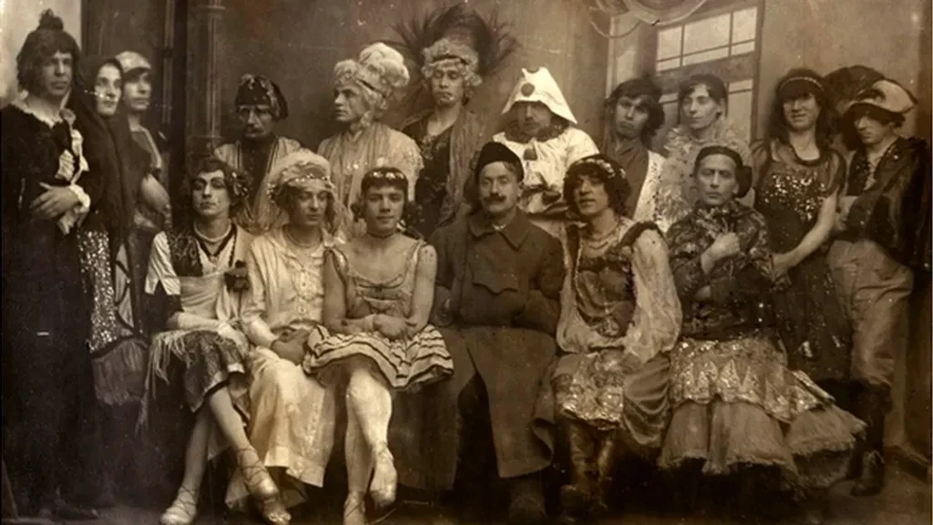 Guests at a same-sex wedding in the early Soviet Union, 1921