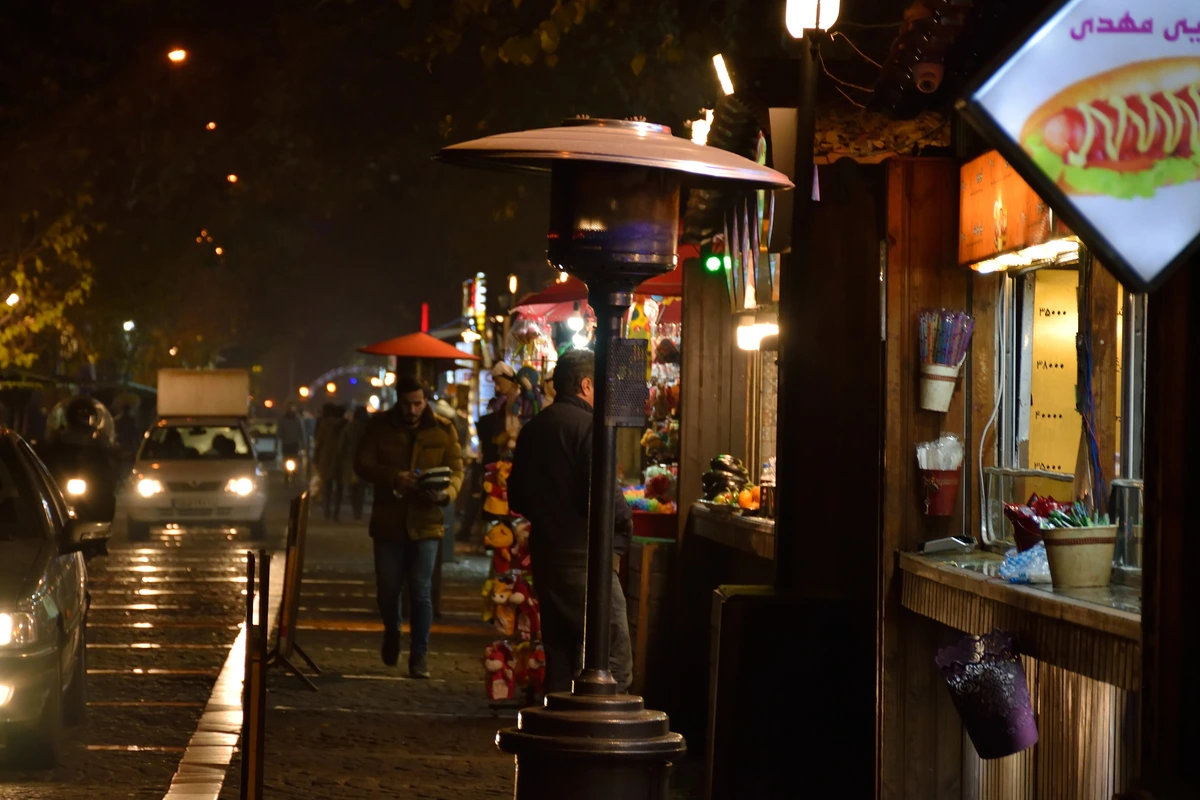 Night street in Tehran, Iran