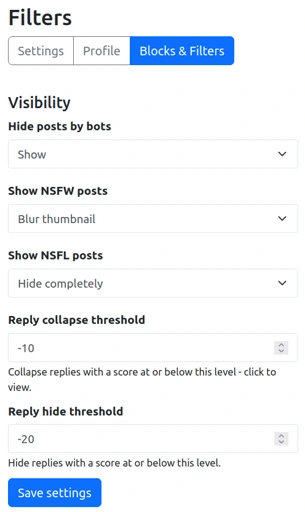 New filtering options - check your settings