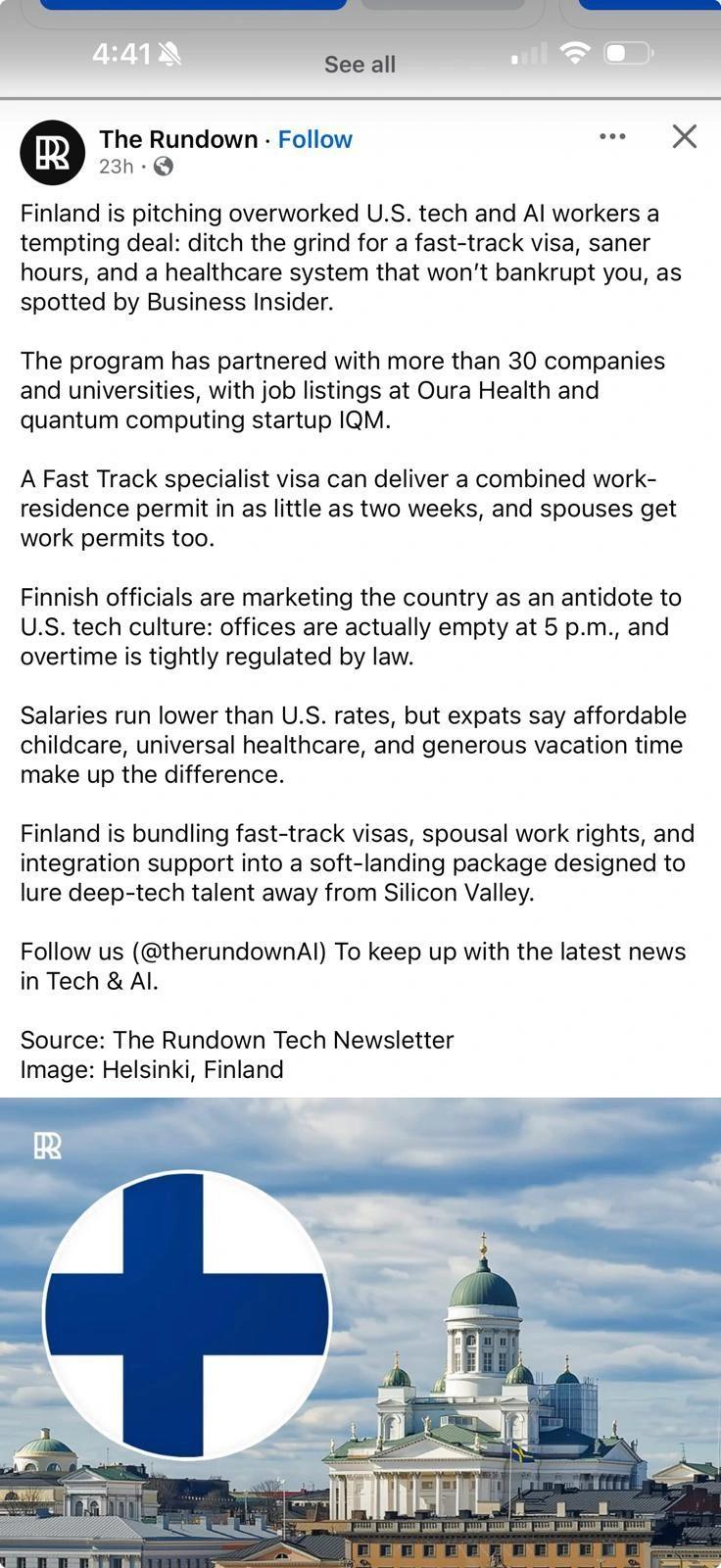 Screenshot of post