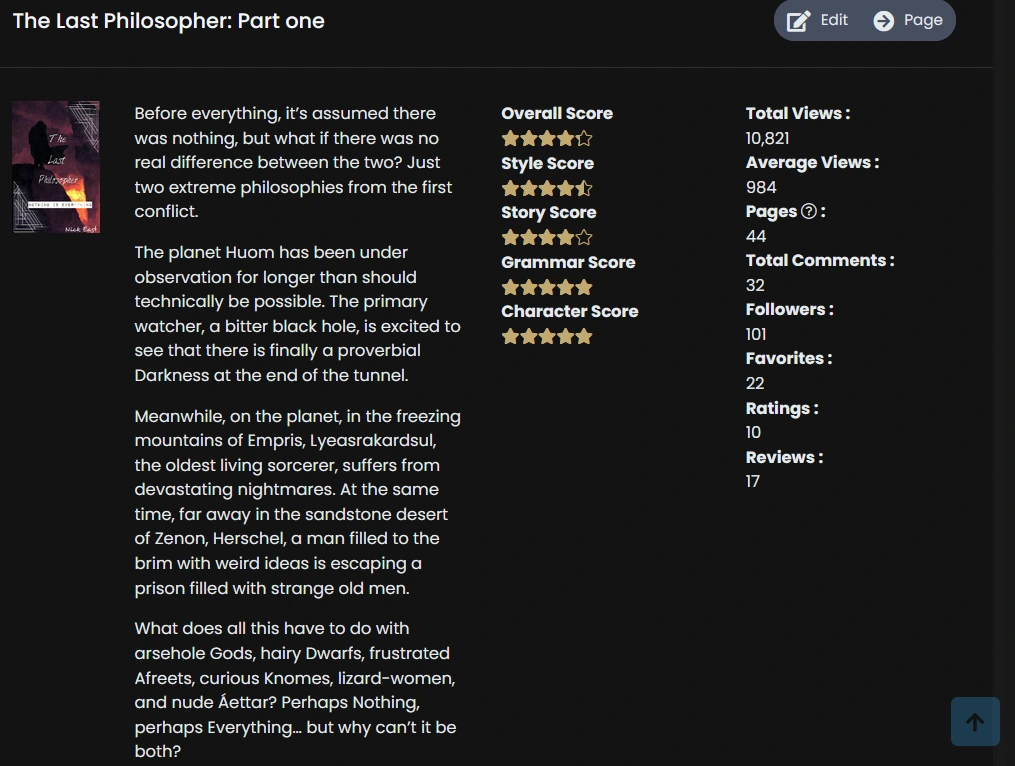 Summary of The Last Philosoper: Part One on RoyalRoad
