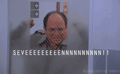George Costanza yelling SEVEN gif