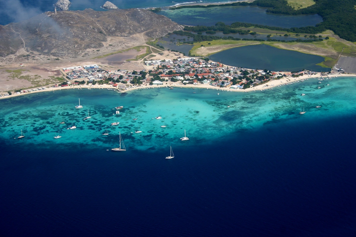 Aerial view of Gran Roque, Venezuela