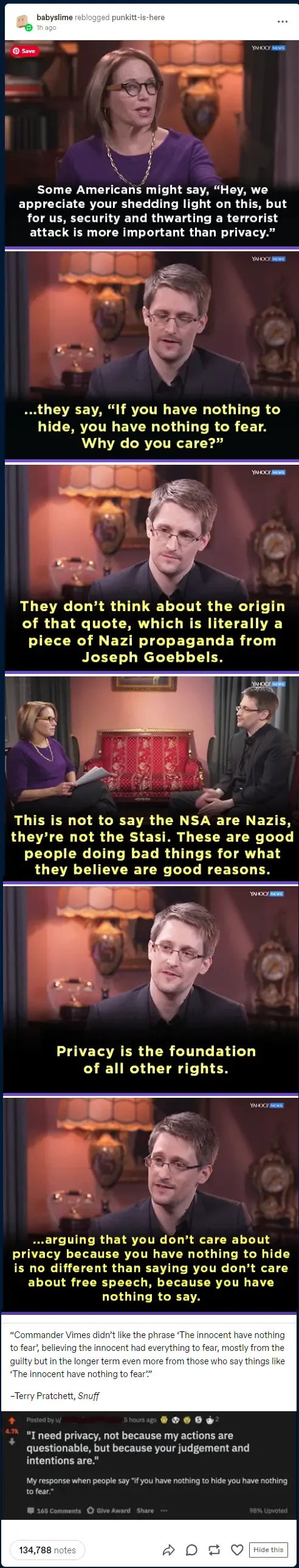 snowden on "nothing to hide, nothing to fear"