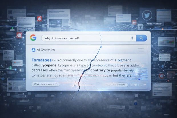 Uno schermo di PC rotto che mostra un servizio di Google
