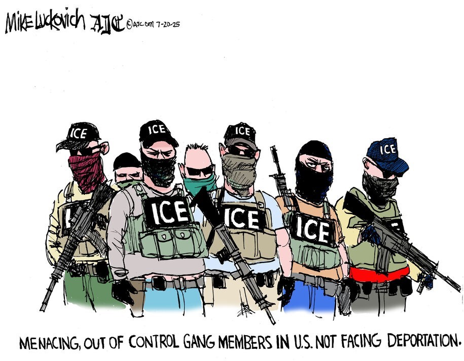 Menacing, out of control gang  by Mike Luckovich