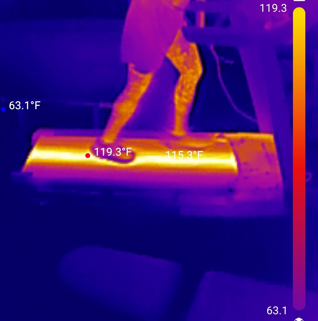 Thermal image of running on a treadmill