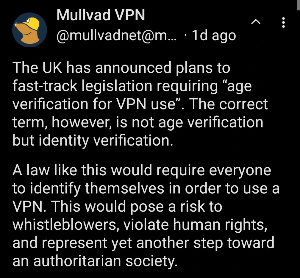VPN only with ID check in UK?