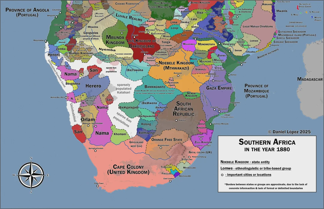 Southern Africa in 1880